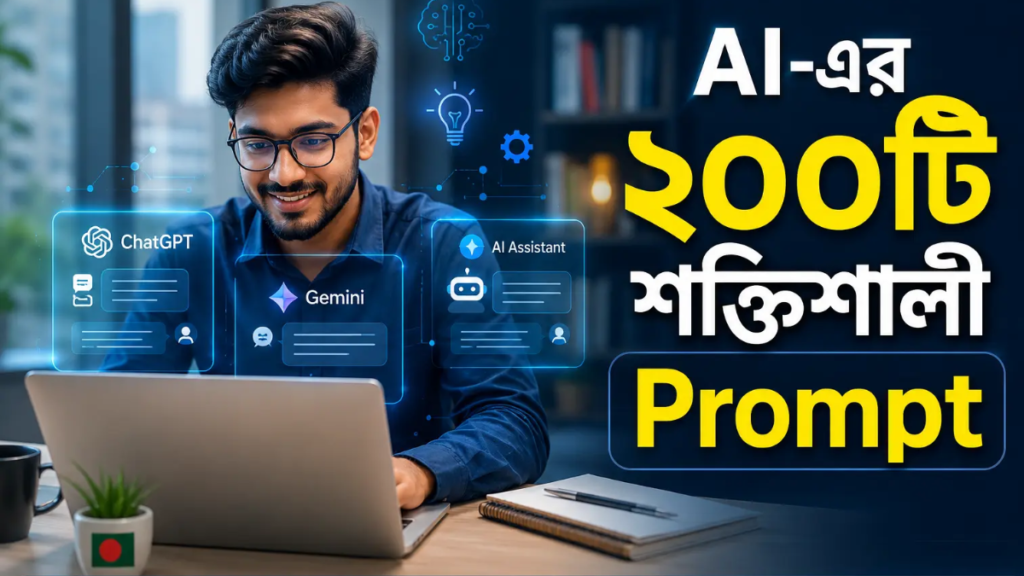 AI Prompt-এর ২০০টি শক্তিশালী উদাহরণ বাংলা গাইড