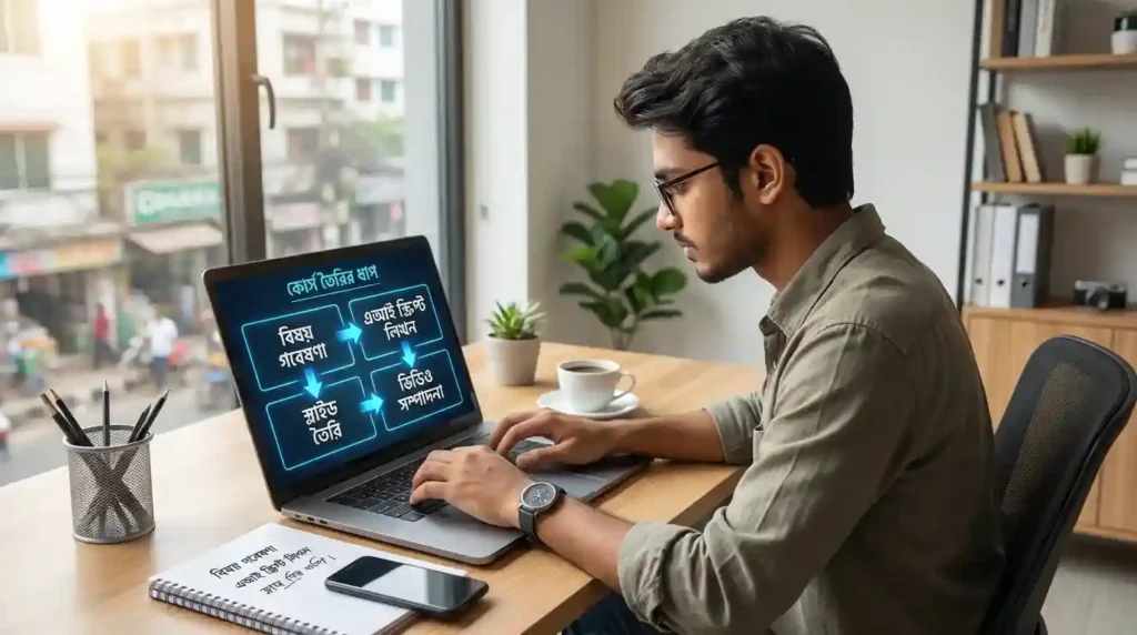 AI ব্যবহার করে কোর্স ভিডিও তৈরি প্রক্রিয়া