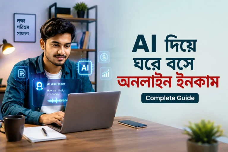 AI দিয়ে ঘরে বসে অনলাইন ইনকাম শুরু করার সম্পূর্ণ গাইড