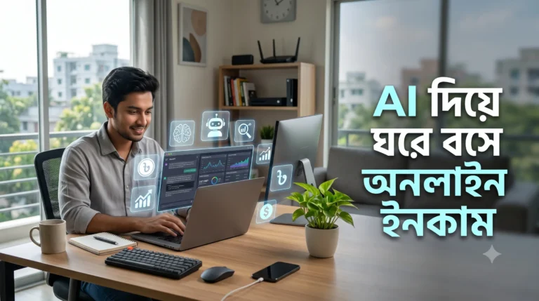 AI দিয়ে ঘরে বসে অনলাইন ইনকাম শুরু করার সম্পূর্ণ গাইড