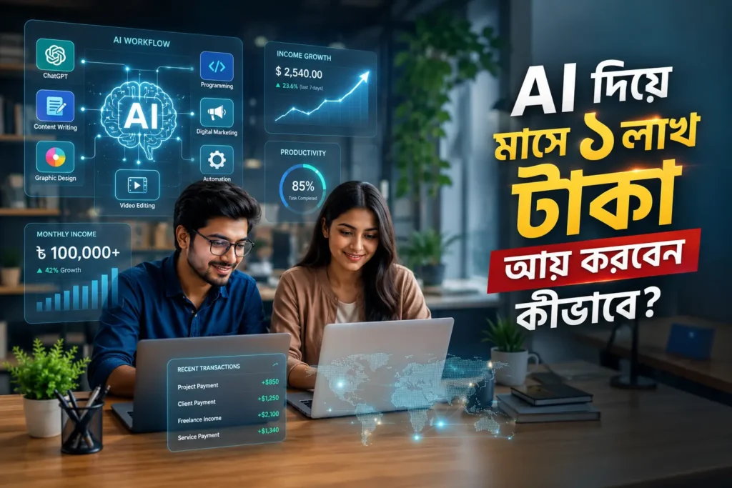 AI দিয়ে মাসে ১ লাখ টাকা আয় করবেন কীভাবে - বাংলাদেশি ফ্রিল্যান্সার AI ব্যবহার করে অনলাইনে কাজ করছেন