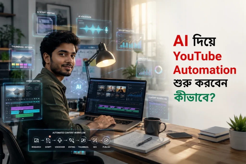 AI দিয়ে YouTube Automation শুরু করবেন কীভাবে—বাংলাদেশি Creator-এর AI YouTube Workflow