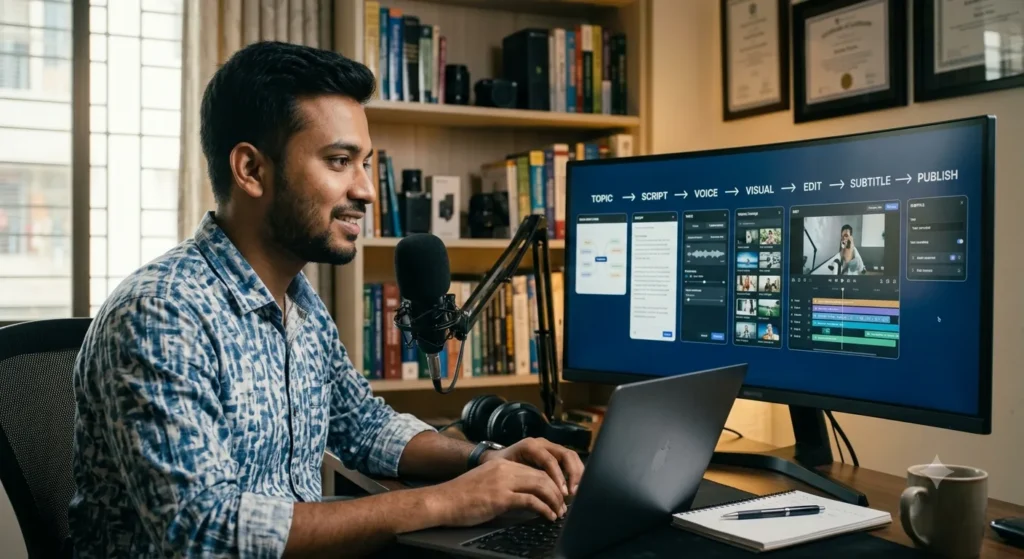 AI ব্যবহার করে Educational Video তৈরির Workflow