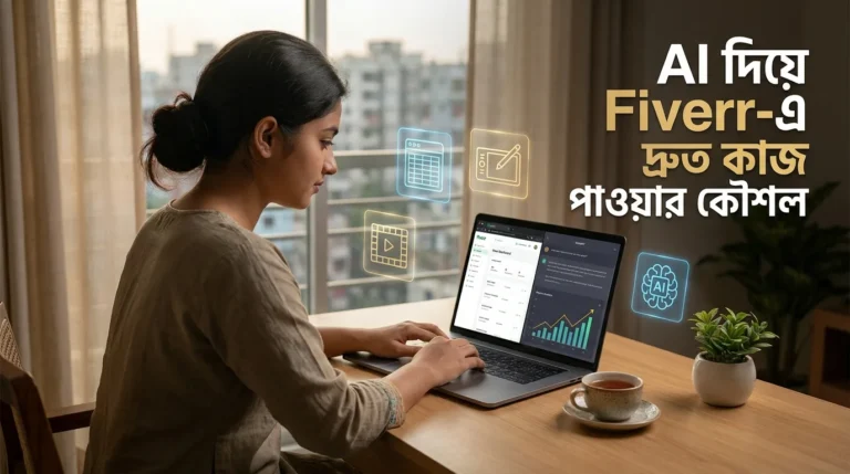 AI দিয়ে Fiverr-এ দ্রুত কাজ পাওয়ার কৌশল নিয়ে কাজ করছে একজন বাংলাদেশি ফ্রিল্যান্সার