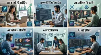 AI Content Writing, Graphic Design এবং Video Editing স্কিল তুলনামূলক চিত্র