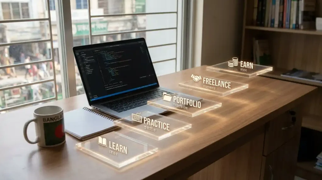 video editing with AI tools workspace Bangladesh setup