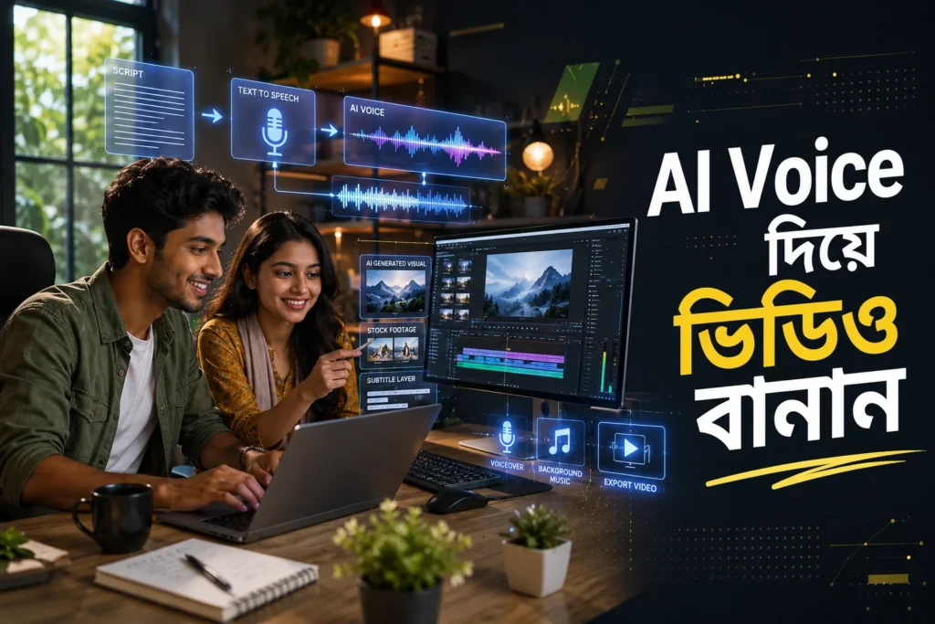 AI Voice দিয়ে ভিডিও বানান—বাংলাদেশি Content Creator-এর AI Video Creation Workflow