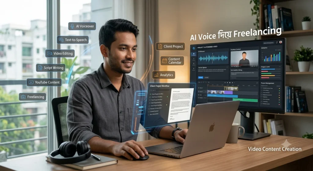 AI Voiceover ও Video Editing-এর মাধ্যমে প্রফেশনাল ভিডিও তৈরি