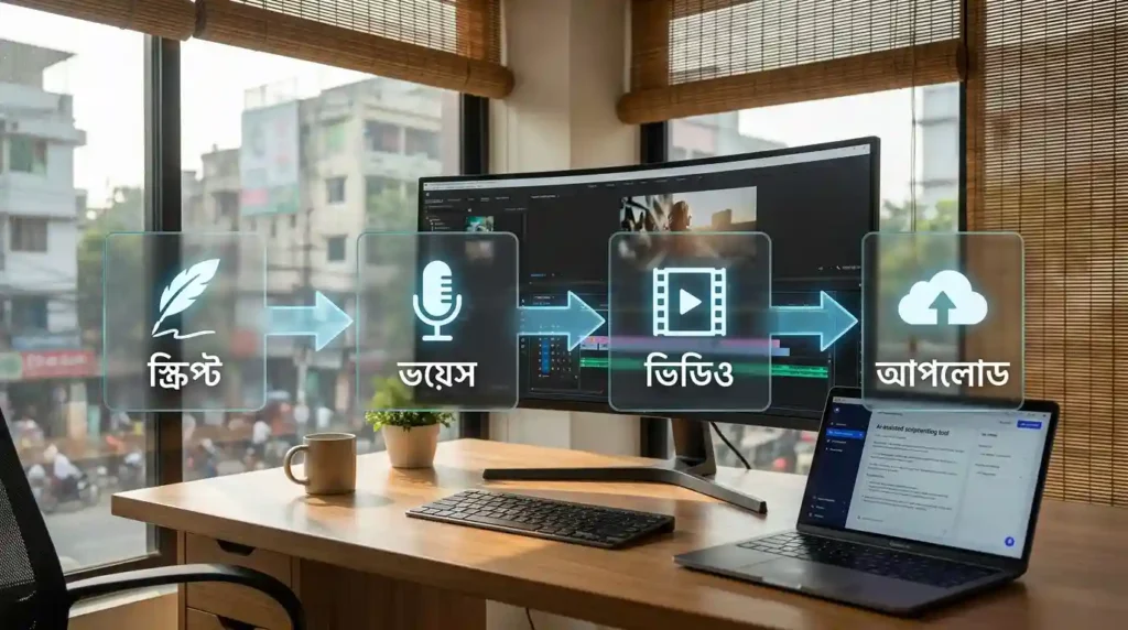 AI tools ব্যবহার করে YouTube ভিডিও তৈরি করার প্রক্রিয়া