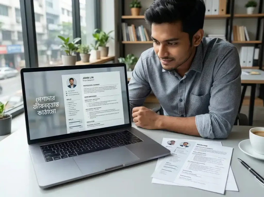 AI দিয়ে তৈরি আধুনিক Professional Resume-এর উদাহরণ