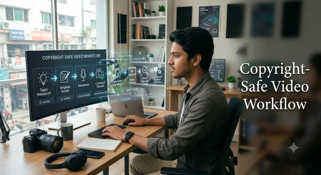 YouTube ও Facebook-এর জন্য Copyright-Safe Video Editing Workflow