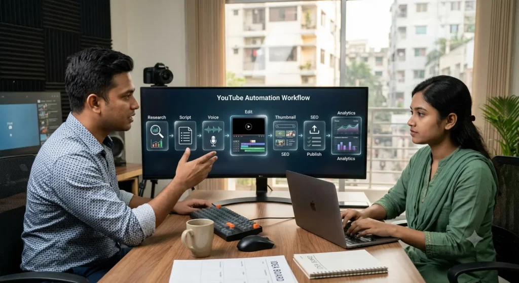 YouTube Automation Workflow এবং AI Content Creation Strategy