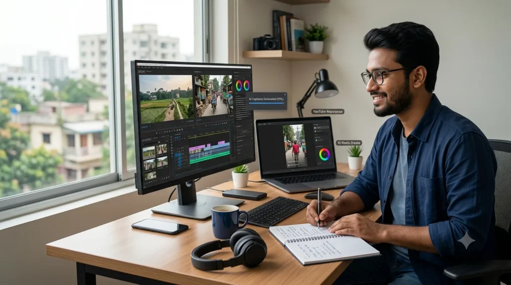 বাংলাদেশি Freelancer AI ব্যবহার করে Short Video ও Social Media Content তৈরি করছেন