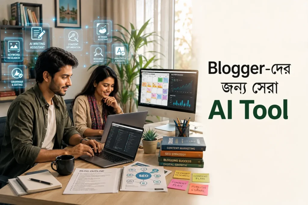 Blogger-দের জন্য সেরা AI Tool ব্যবহার করে বাংলাদেশি Blogger-এর Content Creation