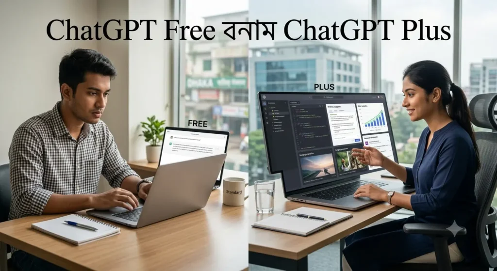 ChatGPT Free এবং Plus সংস্করণের তুলনামূলক চার্ট